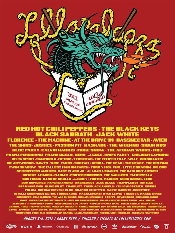 Lollapalooza 2012 Lineup Poster