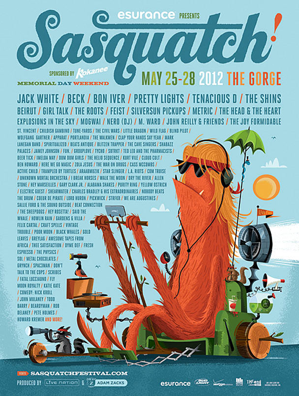 Sasquatch 2012 Lineup Poster