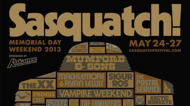 Sasquatch 2013 Lineup