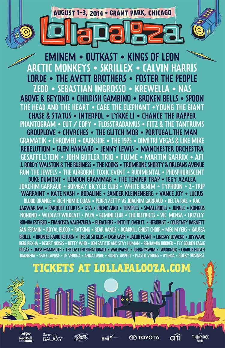 Lollapalooza lineup 2014