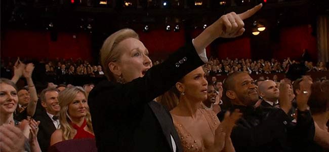 Meryl Streep reaction Oscars 2015